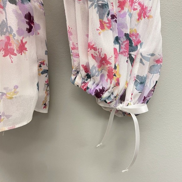 Tart Collections Cole Top Size Medium Off Shoulder Pleated Flowy Floral NWT $178 - Picture 4 of 10